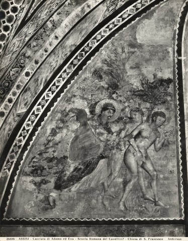 Anderson — Assisi - Cacciata di Adamo ed Eva - Scuola Romana del Cavallini? - Chiesa di S. Francesco — insieme
